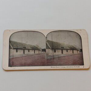 ANTIQUE STEREOGRAPH CARD Robert Burns' Cottage Ayreshire Scotland